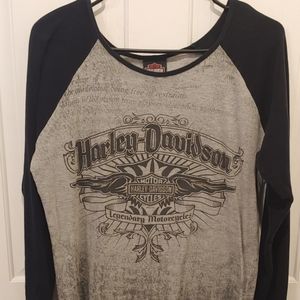 Women's Harley Davidson Longsleeve black & gray XL shirt Boise Idaho High Desert